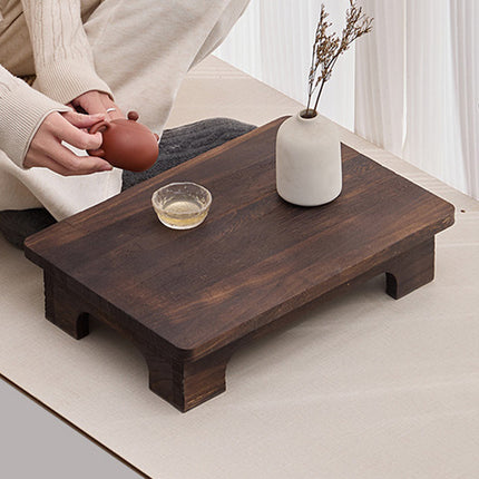 Solid Wood Low Tatami Coffee Table 50cm Japanese Floor Tea Table for Bay Window