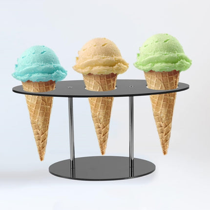Acrylic Ice Cream Cone Display Stand Holder for Bakery Dessert Shop Counter Use