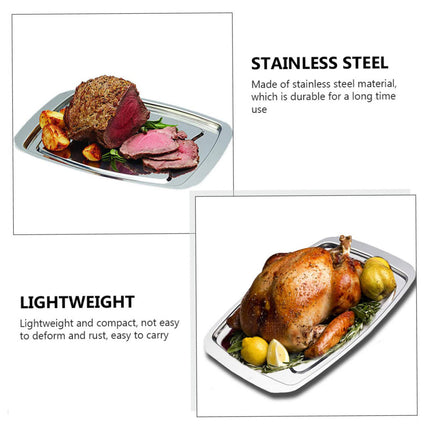 Stainless Steel Grill Plate Meat Roasting Tray with Spikes Barbecue Rack Tool