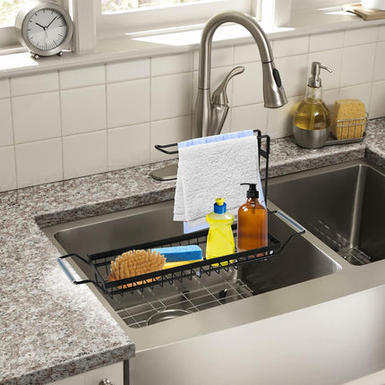 Kitchen Stainless Steel Cloth Rack Sink Retractable Storage Rack Space Saving