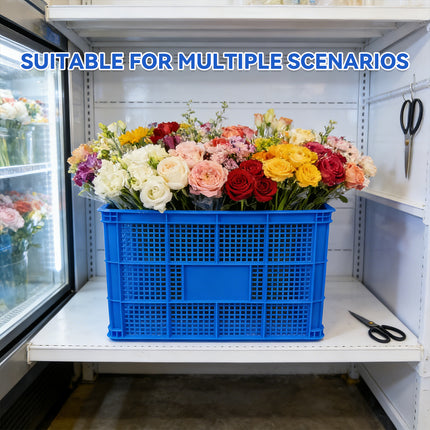 2PCS Heavy Duty Plastic Storage Basket Large Capacity Tote Box for Warehouse