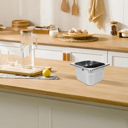 Stainless Steel Coffee Grounds Bucket Anti Splash Easy Clean for Home Cafe Use