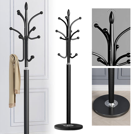 Bedroom Floor Standing Coat Rack Clothes Hanger Space Saving Stable Durable