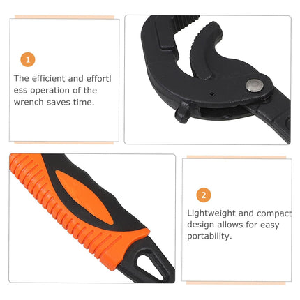 Pipe Wrench Quick Adjust Spanner Multi Functional Water Pipe Tool Heavy Duty