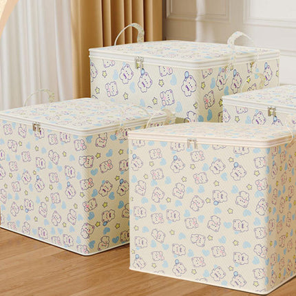 2pcs Large Capacity Clothes Quilt Storage Bags Foldable Zipper Moisture Proof