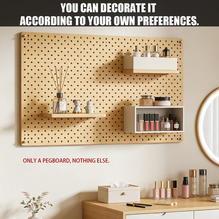 Wall Mounted Pegboard Storage Rack No Drill Organizer Tool Shelf Home Office