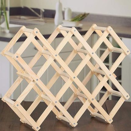 Wine Rack Wooden Display Rack Holds 5 or 10 Bottles for Home Decor Sturdy Durable