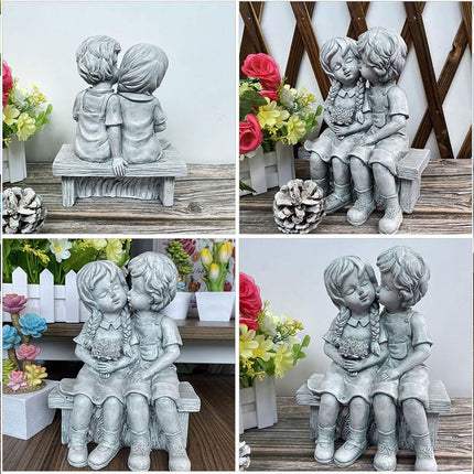 Resin Garden Ornament Outdoor Lawn Decoration Figurine For Men And Girls Yard