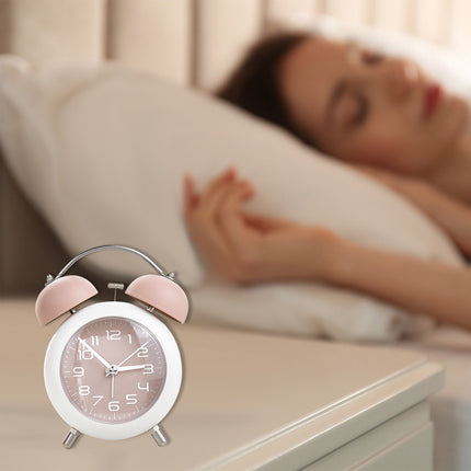 Strong Wake-Up Alarm Clock with Night Light Battery-Powered Silent Durable