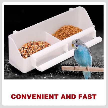 2pcs Plastic Parrot Feeder Bird Cage Feeding Food Container Bird Hanging Bowl