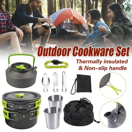 Portable Outdoor Camping Cookware Set for Hiking Picnics Backpacking Travel Use