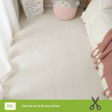 Square Carpet Set 12PCS Soft Splicing Floor Mats for Bedroom and Home Decor