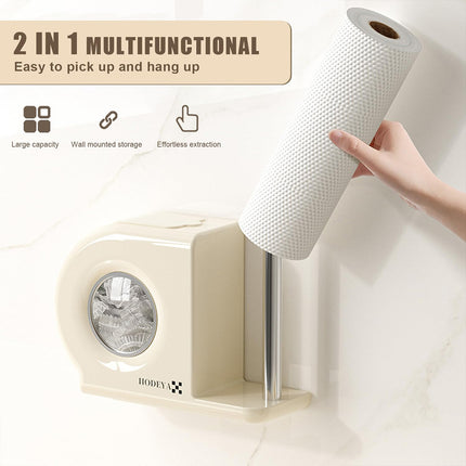 Wall Mounted Kitchen Storage Rack for Plastic Bags Rags Film Organizer Box Use