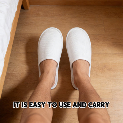 20 Pairs Disposable Non Slip Slippers Brushed Plush Bottom Soft Sole Comfort