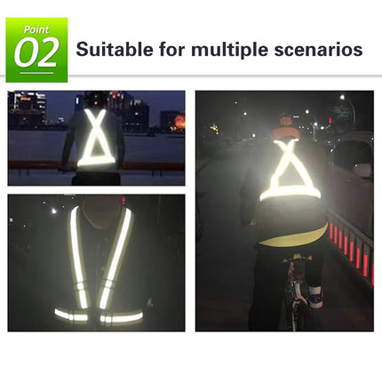 Reflective Shoulder Straps Safety High Visibility Vest for Night Running Cycling