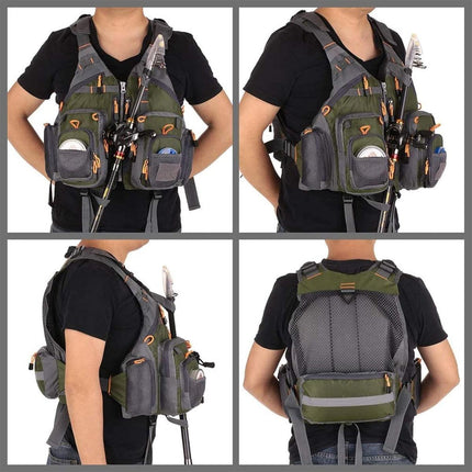 Fishing Vest with Multiple Pockets Lightweight Outdoor Floating Jacket