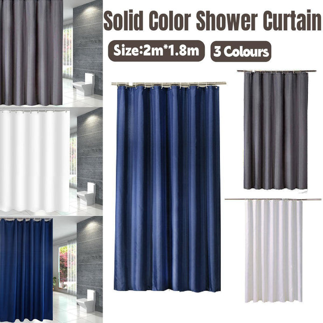 Solid Color Waterproof Shower Curtain Bathroom Decor Resistant Fabric Liner