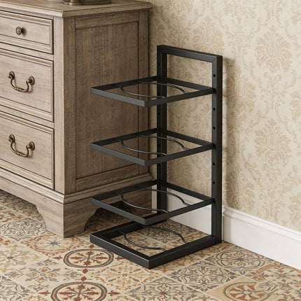 4 Tier Kitchen Cookware Storage Rack Pot Pan Organiser Countertop Cabinet Shelf