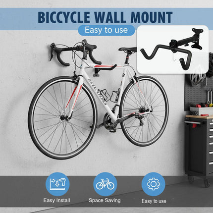 Telescopic Bike Wall Mount Double Hook Padded Frame Hanger