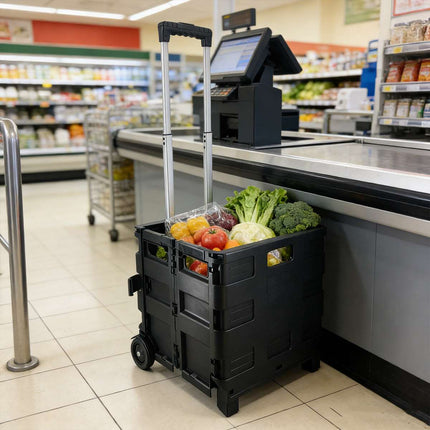 Foldable Portable Shopping Cart Outdoor Collapsible Trolley Convenient Easy Use