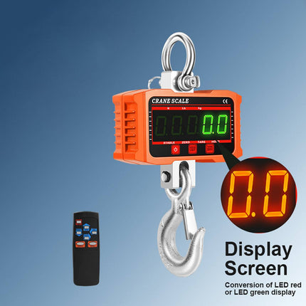 2000kg Electronic Crane Scale Orange LED Remote