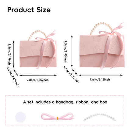 20pcs Pink Pearl Handle Gift Box Set Wedding Favour Candy Party Packaging