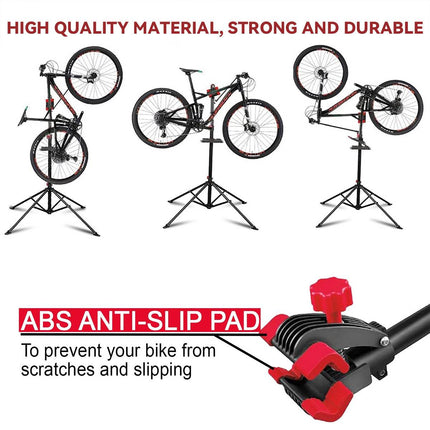 Steel Foldable Bike Repair Stand Blue or Red Accents