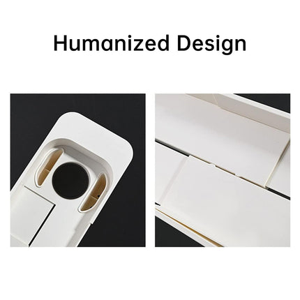 Bathtub Tray Plastic Retractable Non Slip Cup Holder Bathroom 57.5-75cm