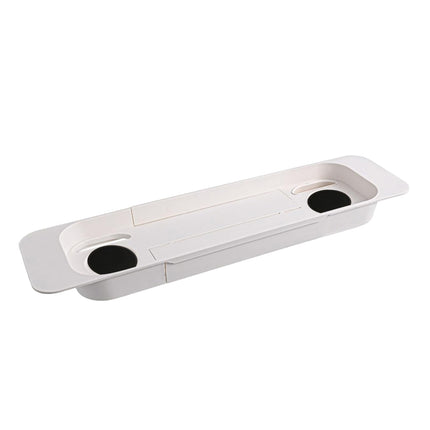 Bathtub Tray Plastic Retractable Non Slip Cup Holder Bathroom 57.5-75cm