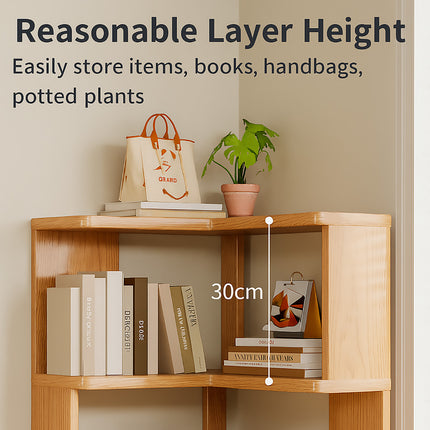 5-Shelf Corner Bookcase Industrial Storage Shelf Display Stand for Home Office