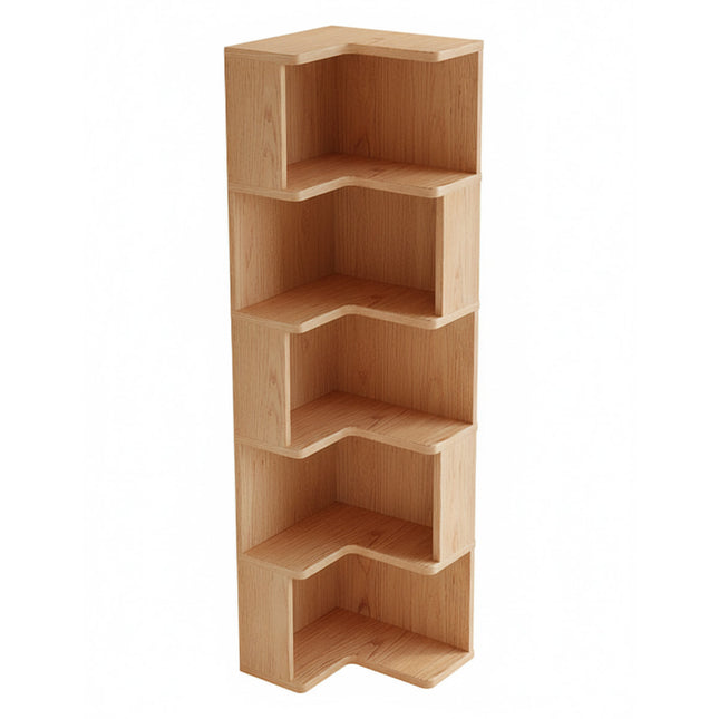5-Shelf Corner Bookcase Industrial Storage Shelf Display Stand for Home Office