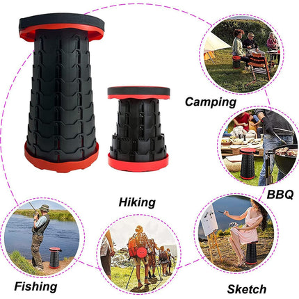 Portable Telescopic Folding Stool Travel Outdoor Seat Compact Retractable Chair