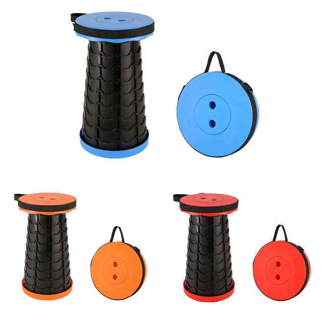 Portable Telescopic Folding Stool Travel Outdoor Seat Compact Retractable Chair