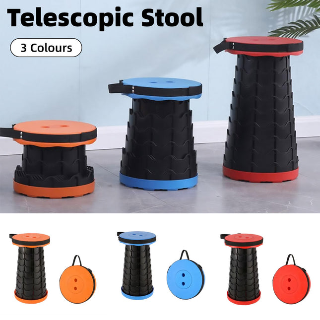 Portable Telescopic Folding Stool Travel Outdoor Seat Compact Retractable Chair
