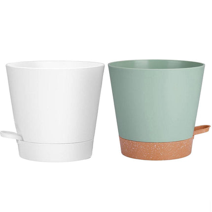 5pcs Self Watering Planter Desktop Plastic Round Planter Auto Suction Lazy Pot