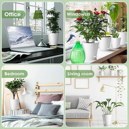 5pcs Self Watering Planter Desktop Plastic Round Planter Auto Suction Lazy Pot