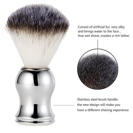3 IN 1 Mens Beard Brush Soft Nylon Hair Portable Facial Shaving Grooming Tool