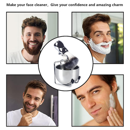3 IN 1 Mens Beard Brush Soft Nylon Hair Portable Facial Shaving Grooming Tool