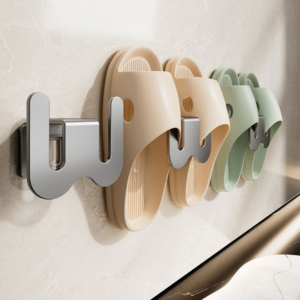 3PCS Wall Mounted Slipper Rack Bathroom Shoe Storage Hook Holder Organiser