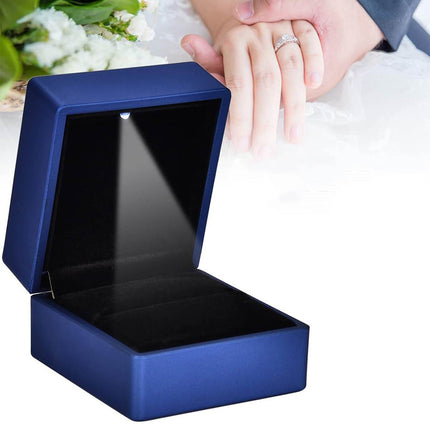 LED Light Jewellery Storage Box with Flip-Top Design for Ring