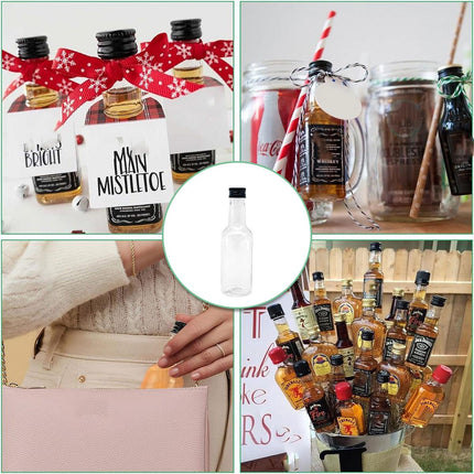 24PCS Small Plastic Wine Bottle Beverage Juice Container Reusable Clear Bottle