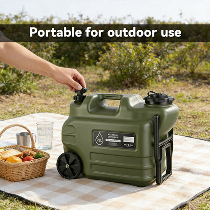 28L Portable Camping Water Storage Tank with Tap Leak Proof Easy Carry Handheld