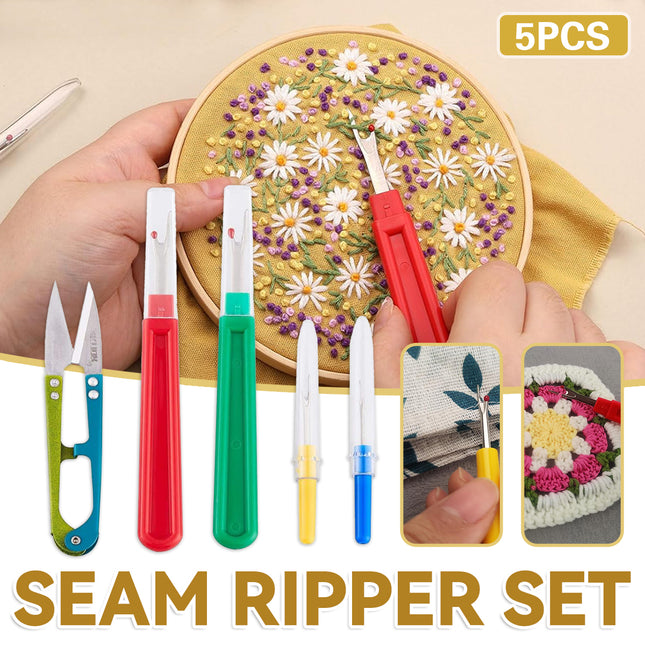 5 PCS Colorful Seam Ripper Assortment Thread Remover Kit Durable Easy to Use