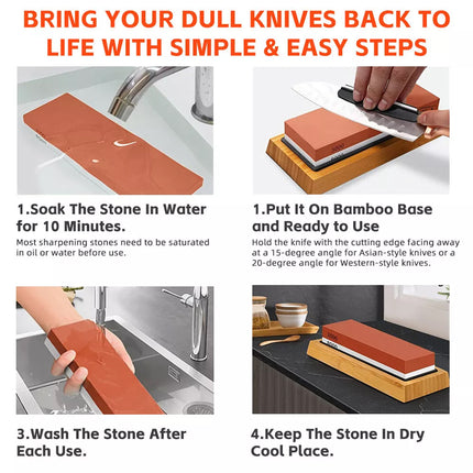 Household Sharpening Stone Kitchen Knife Oilstone Coarse Fine Grind Whetstone