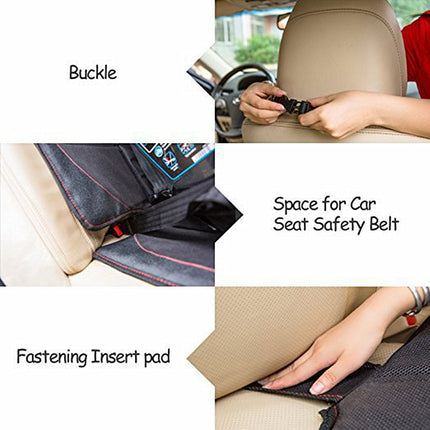 Vehicle Chair Protector Mat Non Slip Waterproof Cover with Storage Pockets