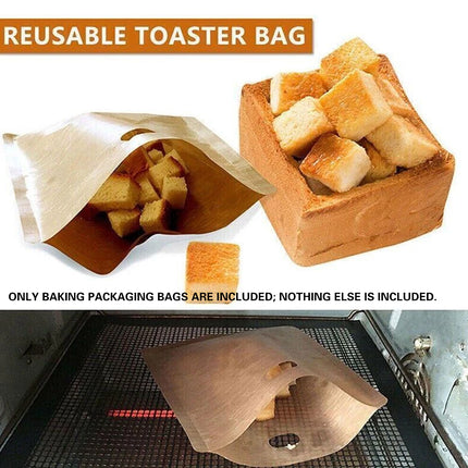 10 PCS Reusable Toaster Baking Bags Heat Resistant for Oven Microwave