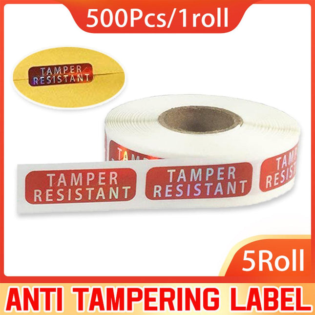 5 Rolls Tamper Proof Label Laser Self Adhesive Sealing Stickers for Security