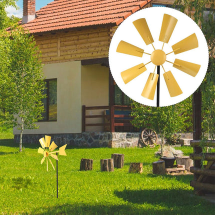 Metal Windmill Garden Decor Outdoor Yard Stake Ornament for Lawn Courtyard Park