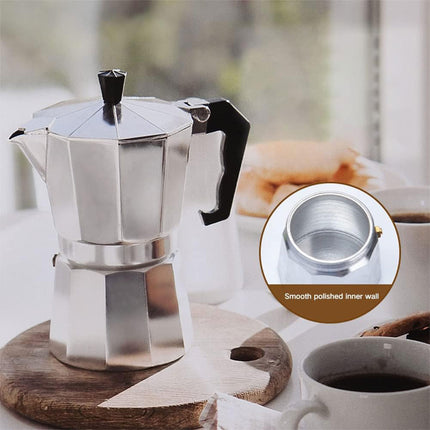 Aluminum Octagonal Mocha Pot European Coffee Utensil Kitchen Coffee Brewing Pot