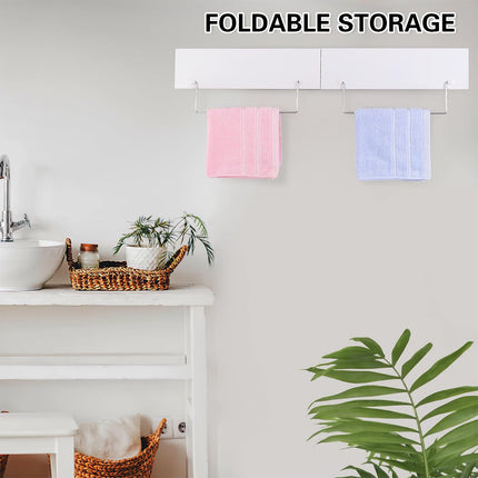 Wall Mount Foldable Clothes Drying Rack Sturdy Material Space Saving Balck/White